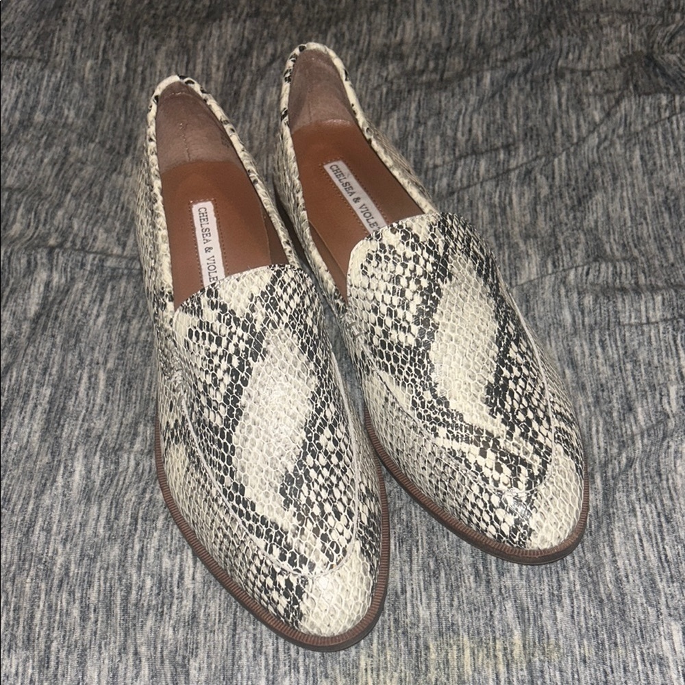 Chelsea & Violet Snakeskin Patterned Loafers - Picture 1 of 5